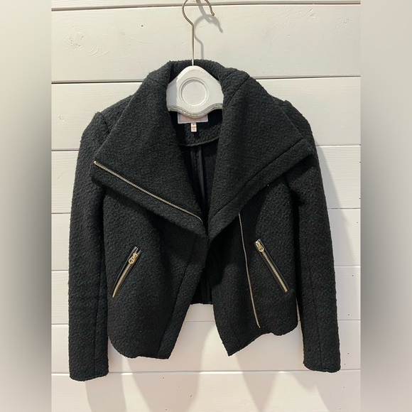 📍🖤 Black wool-blend moto jacket – Juicy Couture – Size S🖤 - Picture 1 of 10